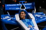 Den portugisiske fodboldspiller Ricardo Quaresma poserer i FC Portos Superleague Formula-racer før åbningssæsonen 2008. Arkivfoto. 