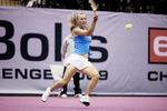 Caroline Wozniacki i aftenens kamp i Farum. 
