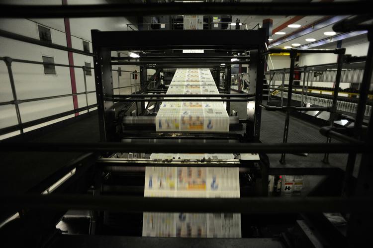 Her foto fra Rocky Mountain News' sidste tur med trykpressen i slutningen af februar. 