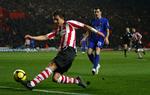Det gamle rød-og-hvidstribede storhold 'The Saints' fra Southampton er kommet i økonomisk uføre og må i næste sæson finde sig i en tilværelse i den tredjebedste engelske række. Arkivfoto. 