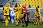 Spillerne fra AC Horsens sejrede overraskende i forårets anden kamp med en sejr over OB. Arkivfoto. 