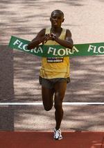 Sammy Wanjiru  blev nummer to i London sidste år, men kom først over stregen i dag. 