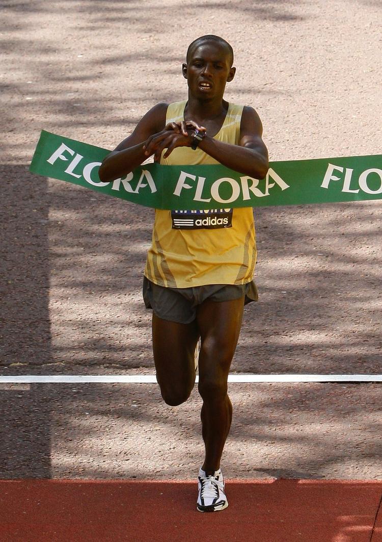 Sammy Wanjiru  blev nummer to i London sidste år, men kom først over stregen i dag. 