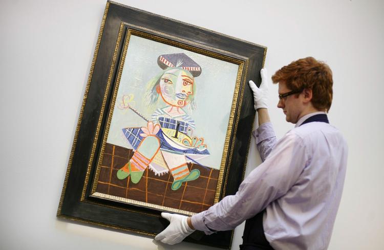 Pablo Picasso: 'La Fille de l'artiste a deux dans et demi avec un bateau', på Sotheby's. 