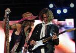 Aerosmith to mest profilerede medlemmer, Steven Tyler, til højre, og Joe Perry, til venstre. 