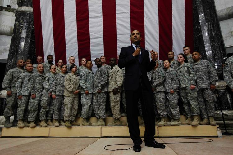 Præsident Obama på besøg i Afghanistan 7. april. 