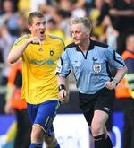 Morten Rasmussen og Brøndby er utilfredse med dommer Michael Svendsen. 
