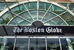 Hovedindgangen til Boston Globe fotograferet i torsdags. 