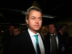 Geert Wilders i februar i Heatrow-lufthavnen i London, hvor hollænderen blev afvist og måtte forlade landet igen. 