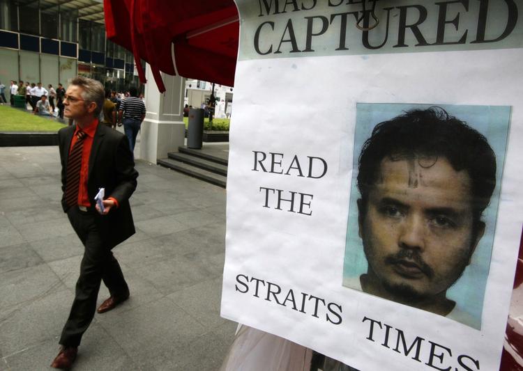 Singapore iværksatte en omfattende efterlysningskampagne for at få fat på den flygtede Mas Selamat Kastari, som nu er blevet arresteret i Malaysia. Arkivfoto. 