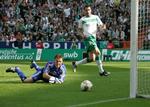 Hugo Almeida scorer for Werder mod HSV. 