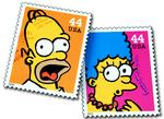Det er seriens skaber, Matt Groening, der har tegnet det originale motiv poå frimærkerne. Foto: Damian Dovarganes/AP 