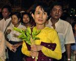 Aung San Suu Kyi er lige nu for retten i Myanmar (arkivfoto). 
