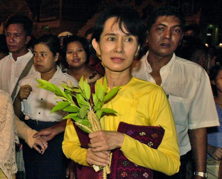Aung San Suu Kyi er lige nu for retten i Myanmar (arkivfoto). 