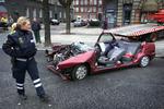 Biltyv smadredede denne Citroen på Frederiksberg Alle. Arkivfoto. 