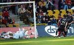 Jimmy Nielsen måtte i netmaskerne fire gange i Vejles nederlag til FC Nordsjælland. 