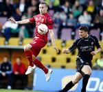 Bajram Fetai, tv., lavede hattrick i FC Nordsjællands 4-1-sejr over Vejle. 