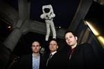 De tre danskere, som kandiderer til titlen som første danske astronaut: Jesper Nygård, Bo Stenhus og Ronnie Vang fotograferet ved et pressemøde på Planetariet i København sidste år. 