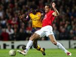 Manchester Uniteds Rio Ferdinand i kampen mod Arsenal 29. april, hvor United sikrede sig mesterskabet med uafgjort 0-0. Arkivfoto. 