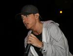 Eminem under en koncert på MotorCity Casino i Detroit forleden. Arkivfoto 