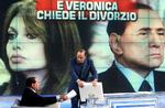 Berlusconis kone, Veronica Lario, har anmodet om skilsmisse som følge af de mange rygter om gemalens sidespring. 
