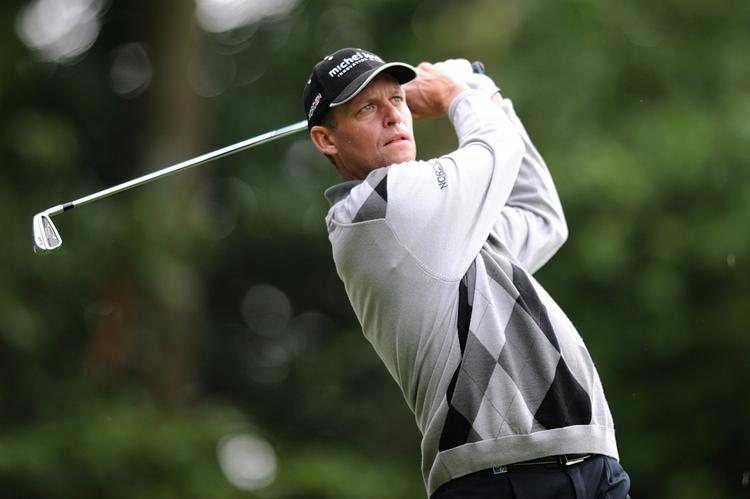 Anders Hansen viser fin form under turneringen på The London Golf Club i den lille by Ash. Arkivfoto. 