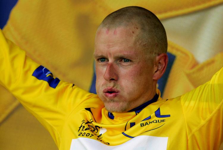 Michael Rasmussen under Tour de France i 2007, som han både nåede at føre og blive smidt ud af. 
