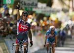 Belgiske Philippe Gilbert var stærkest på næstsidste etapes sidste stigning i Giro d'Italia. 