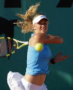 Caroline Wozniacki fotograferet under dagens kamp, hvor hun led meget. 