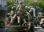 Pakistansk militærpatrulje i Mingora. Arkivfoto. 