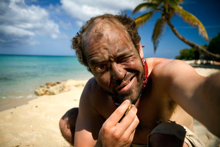 Foto fra Super16-filmen Black Man, instrueret af Kræsten Kusk på Årgang 04. 