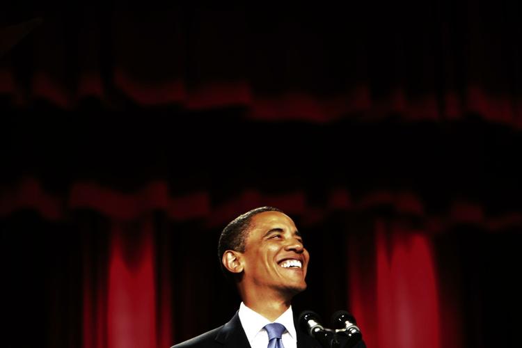 Barack Obama på talerstolen i Kairo. 