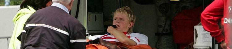 Rasmus Guldhammer under junior-VM i 2006, da han var udsat for et styrt. Arkivfoto. 