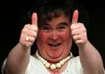 Susan Boyle er igen sit eget positive selv efter indlæggelse på en klinik for et angstanfald. Arkivfoto 