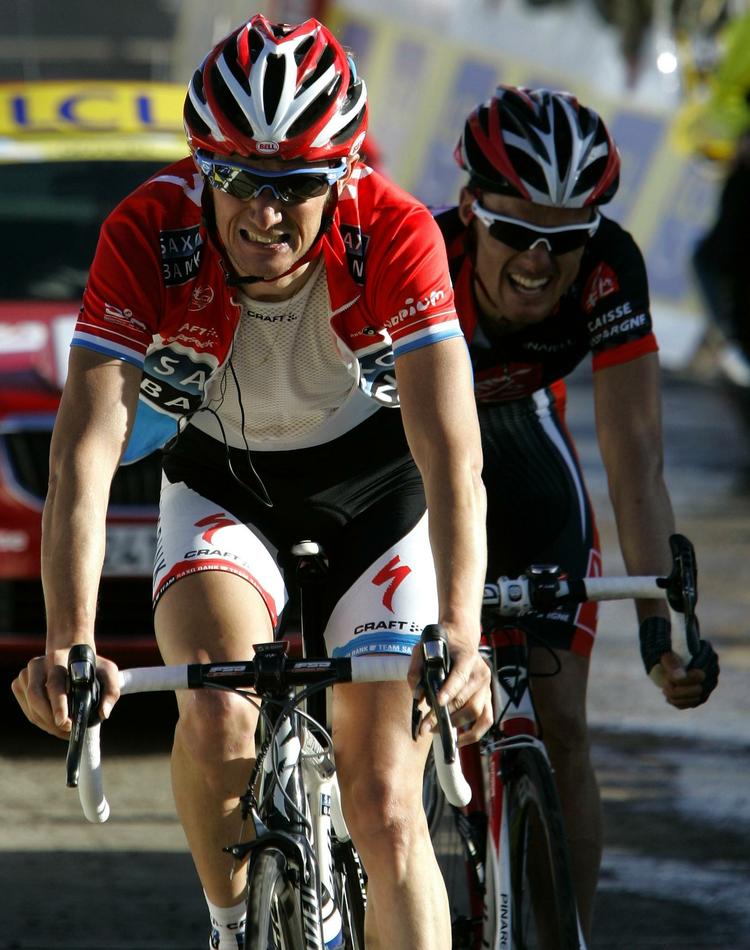 Fränk Schleck under Paris-Nice i marts. Arkivfoto. 