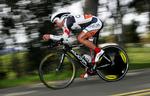 Floyd Lanids, der her ses i aktion under årets Tour of California, må efter udstået dopingkarantæne affinde sig med at køre for et mindre amerikansk mandskab, og man får ham ikke igen at se i Tour de France. Arkivfoto. 