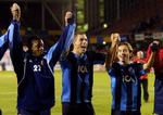 Louay Lolo Chanko (th) spillede for Djurgården, da holdet blev mestre i 2002 og slog FCK ud af Europa. Arkivfoto. 