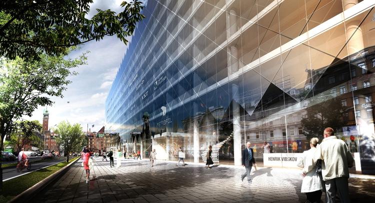 Den foreslåede facade langs Vesterbrogade. 