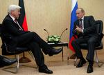 Vladimir Putins udtalelser om atomvåben kom på et møde med den tyske udenrigsminister, Frank-Walter Steinmeier. 