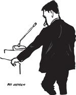 Anklager Per Justesen. Tegning: Philip Ytournel 