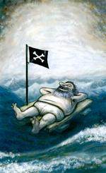 Der har altid været kannibaler i Sara og Haralds familie. Måske fortsætter det? Tegning: Thórarinn Leifsson 