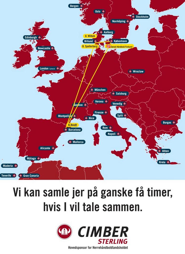 Håndboldlandsholdets sponsor Cimber Sterling siger sin mening om lønstriden mellem spillere og forbund i en helsides kommerciel annonce. 