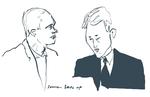 Fredag 12. juni 2009 - DOMMENS DAG. Politikens tegner Philip Ytournel følger  retssagen mod Stein Bagger ved Lyngby Ret. 