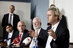 Dn omstridte hollandske politiker Geert Wilders under en konference i går på Christiansborg. 