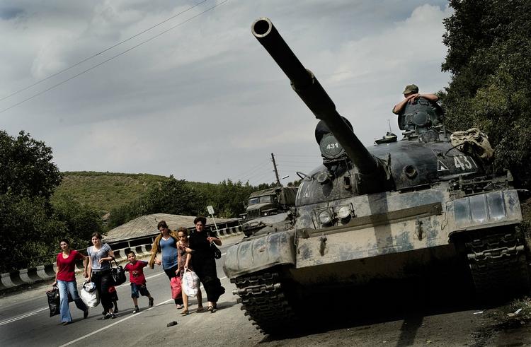 I august sidste år invaderede Rusland Georgien, som reaktion på georgiernes optrappede væbnede konflikt med separatister i Abkhasien og Sydossetien.  Arkivfoto 