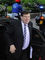 Den irske premierminister Brian Cowen har spillet med musklerne på topmødet. 
