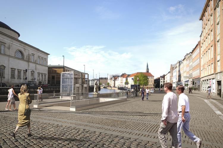 Sådan kommer Gammel Strand efter planerne til at se ud. Naturklagenævnet ønsker dog, at lokalplaner for gadeplanet bliver udført. Københavns Kommunes tegning. 