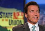 Californiens Guvernør Arnold Schwarzenegger sender et par metaltyrenosser til sin politiske modstander med beskeden om, at han vil få brug for et ordentligt par, når de skal forhandle. Arkivfoto. 