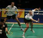 Mixed doublen med Joachim Fischer Nielsen og Christina Pedersen er røget ud af turneringen i Indonesien, hvor der nu ikke er flere danske spillere tilbage. Arkivfoto. 