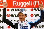 Fabian Cancellara efter første etape i Schweiz, som han vandt. I morgen kan han tage den endelige sejr. Arkivfoto. 